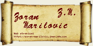 Zoran Marilović vizit kartica